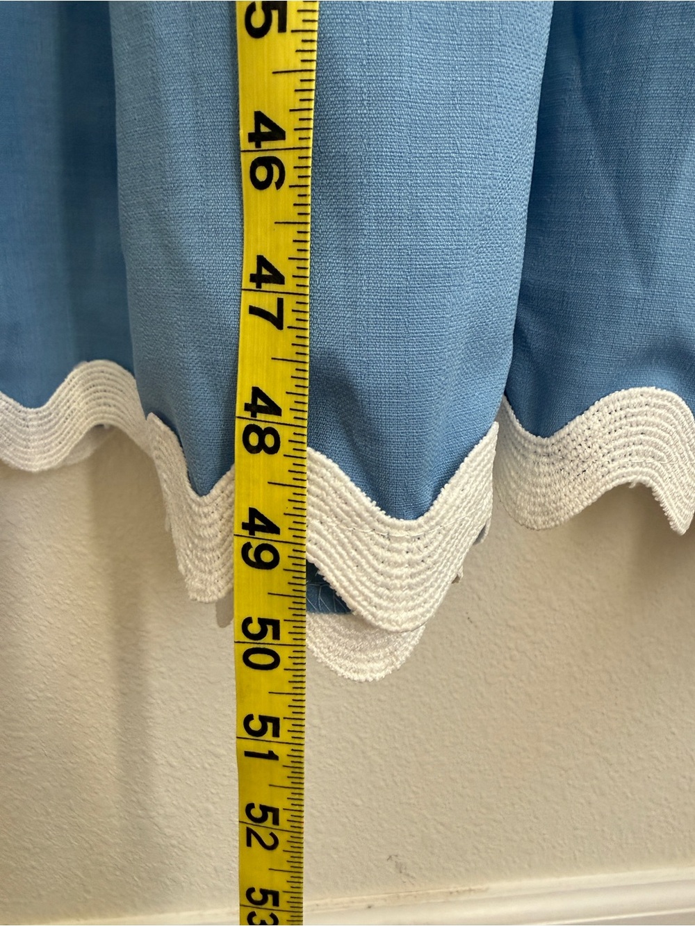 Rare handmade coastal cowgirl Maxi Dress with White ric-rac Scallop Trim - Picture 12 of 12